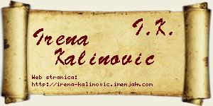 Irena Kalinović vizit kartica